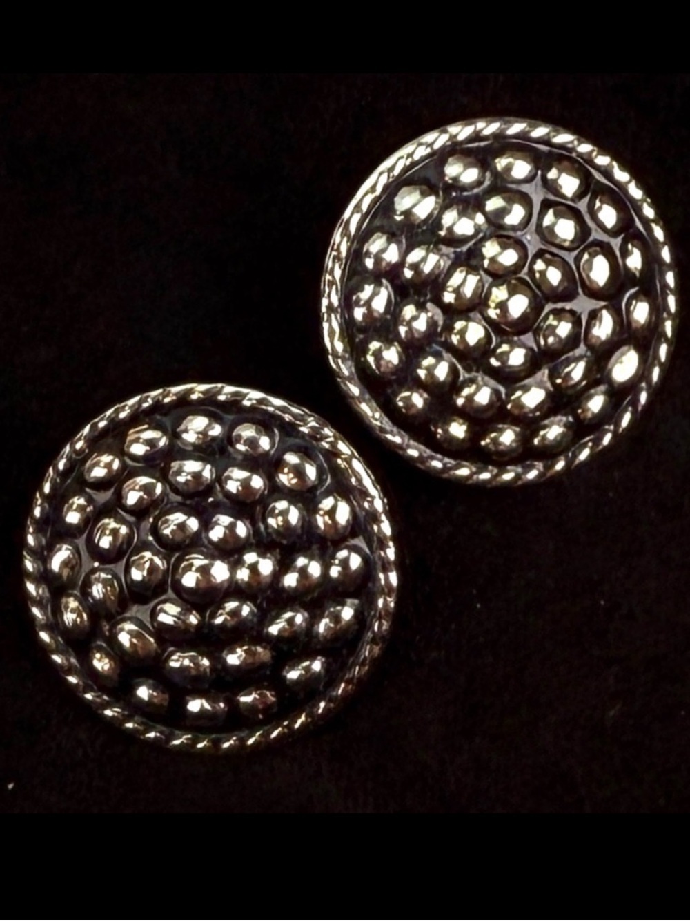 Aged Silvertone lightweight textured pierced earrings